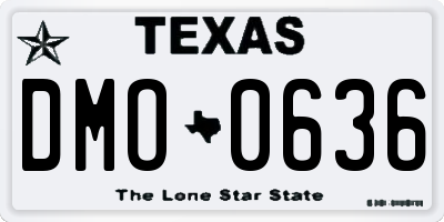 TX license plate DMO0636