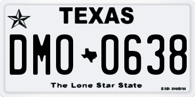 TX license plate DMO0638