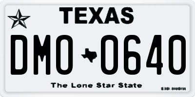 TX license plate DMO0640