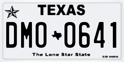 TX license plate DMO0641