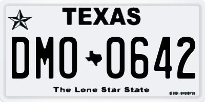 TX license plate DMO0642