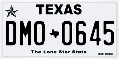 TX license plate DMO0645