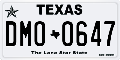 TX license plate DMO0647
