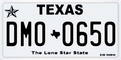 TX license plate DMO0650