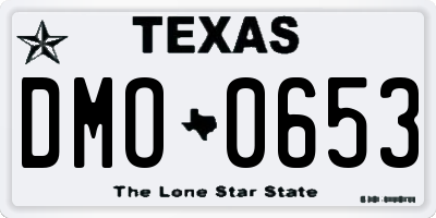 TX license plate DMO0653