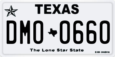 TX license plate DMO0660