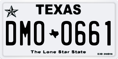 TX license plate DMO0661