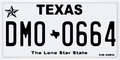 TX license plate DMO0664
