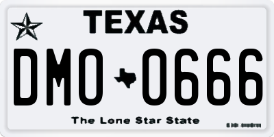 TX license plate DMO0666