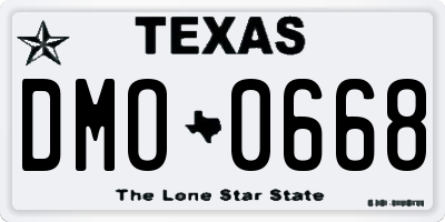 TX license plate DMO0668