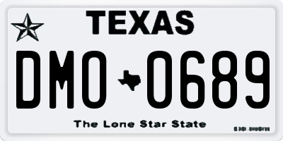 TX license plate DMO0689