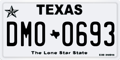 TX license plate DMO0693