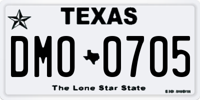 TX license plate DMO0705