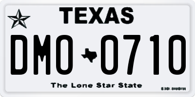 TX license plate DMO0710