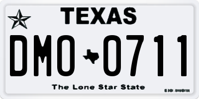 TX license plate DMO0711