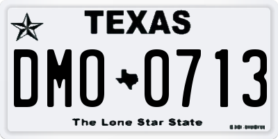 TX license plate DMO0713
