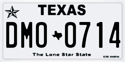 TX license plate DMO0714