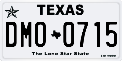 TX license plate DMO0715