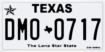 TX license plate DMO0717