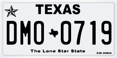 TX license plate DMO0719
