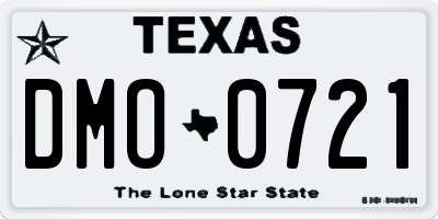 TX license plate DMO0721