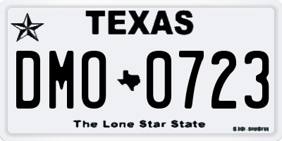 TX license plate DMO0723