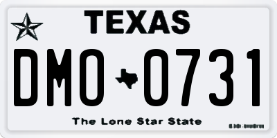 TX license plate DMO0731