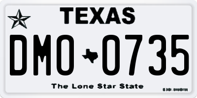 TX license plate DMO0735