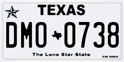 TX license plate DMO0738