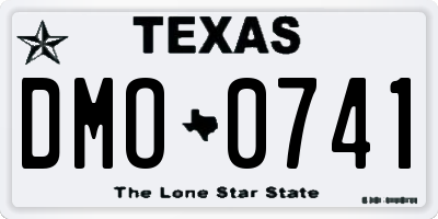 TX license plate DMO0741