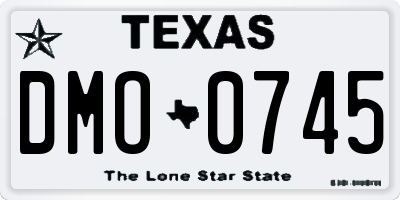 TX license plate DMO0745