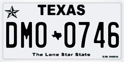 TX license plate DMO0746