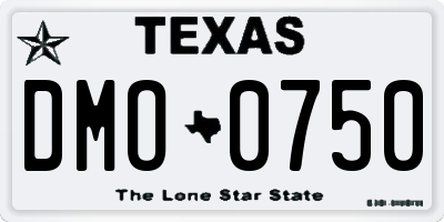 TX license plate DMO0750