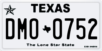 TX license plate DMO0752