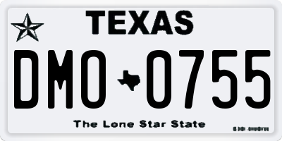 TX license plate DMO0755