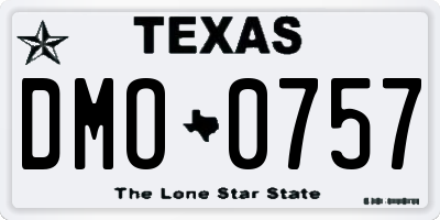 TX license plate DMO0757