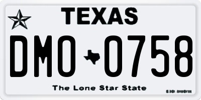 TX license plate DMO0758