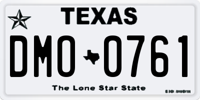 TX license plate DMO0761