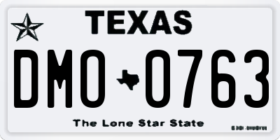 TX license plate DMO0763