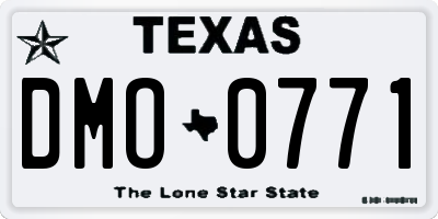 TX license plate DMO0771