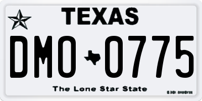 TX license plate DMO0775