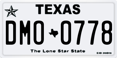 TX license plate DMO0778