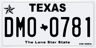 TX license plate DMO0781