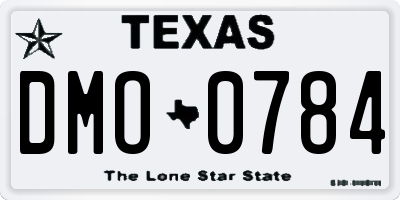 TX license plate DMO0784
