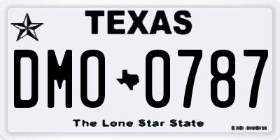 TX license plate DMO0787