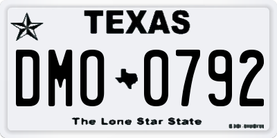 TX license plate DMO0792