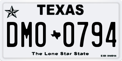 TX license plate DMO0794