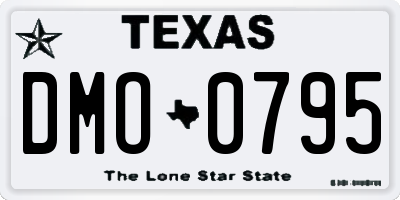 TX license plate DMO0795