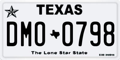 TX license plate DMO0798