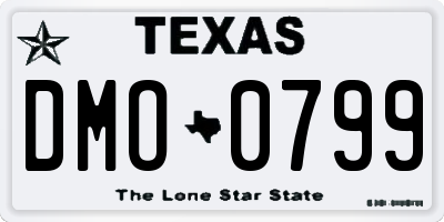 TX license plate DMO0799